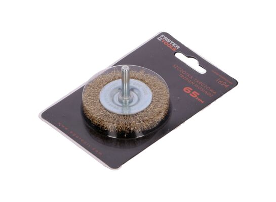 Szczotka tarczowa trzpień - mosiądzowana 65 mm FASTER TOOLS
