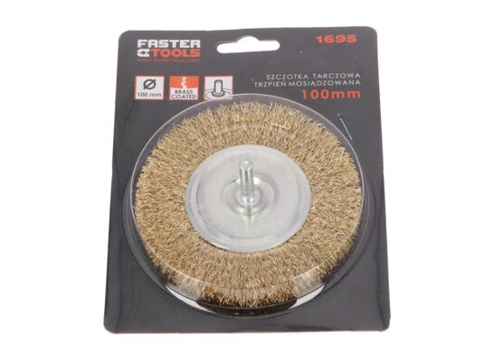 Szczotka tarczowa trzpień - mosiądzowana 100 mm FASTER TOOLS
