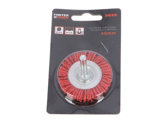 Szczotka tarczowa trzpień - nylonowa 50 mm FASTER TOOLS