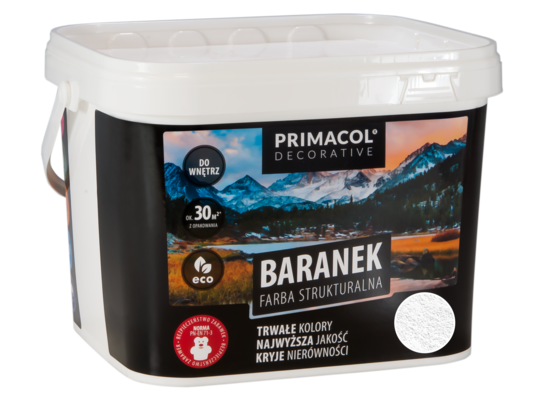 Farba strukturalna Baranek biały 10 l Primacol Decorative