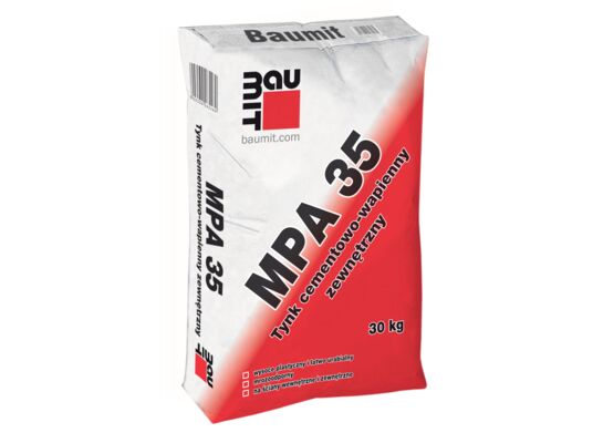 Tynk cementowo-wapienny maszynowy - MPA 35 - 30 kg BAUMIT
