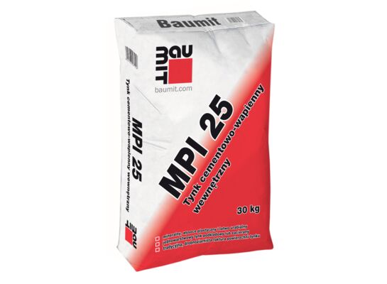 Tynk cementowo-wapienny maszynowy - MPI 25 - 30 kg BAUMIT
