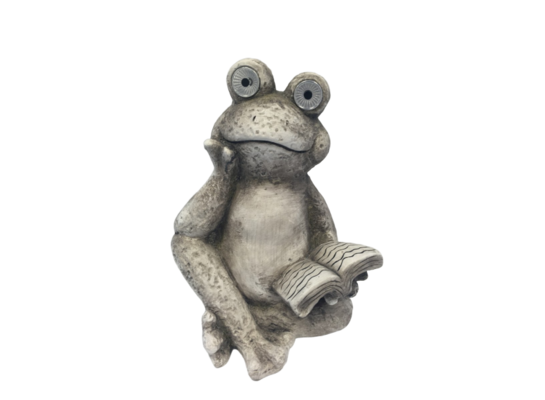 Lampa solarna figura żaba z książką 37 cm 