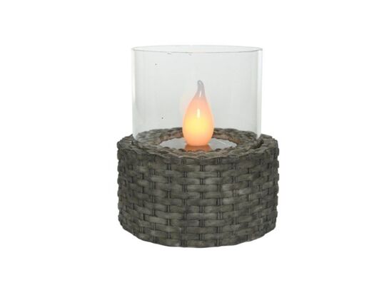 Lampa solarna - efekt płomienia szary 13,5 cm