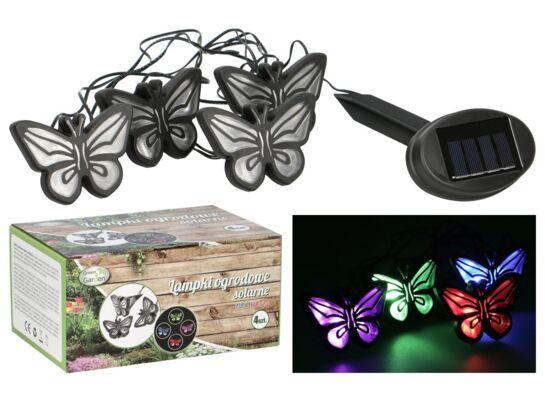 Lampa solarna girlanda motyle 4 sztuki 80 cm