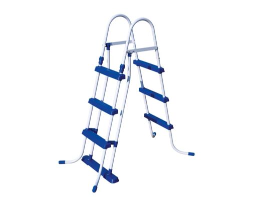 Drabinka do basenu 107 cm biało-niebieska Bestway