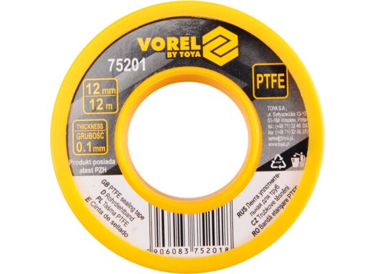 Taśma ptfe 12 m x 12 mm x 0,1 mm