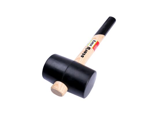 Młotek gumowy 1000 g guma czarna trzonek drewniany Drel