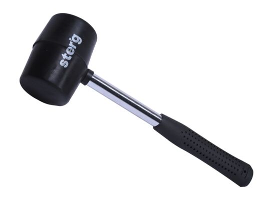 Młotek gumowy 450 g guma czarna trzonek metalowy Drel