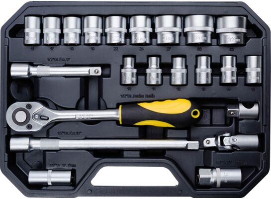 Klucz nasadowy z grzechotką 1/2'' 10,0-32 mm komplet 23 szt. Drel