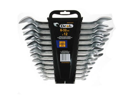 Klucz płaski 6,0-32 mm komplet 12 szt. Drel