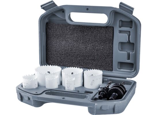 Otwornica BiMetalowa zestaw 19-57 mm z adapterami Drel