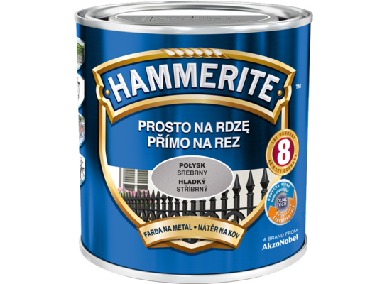 Farba Prosto Na Rdzę Srebrny Połysk 0,25 l Hammerite