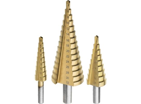 Wiertło stopniowe 4-12 mm 4-20 mm 4-32 mm zestaw 3 szt. Drel