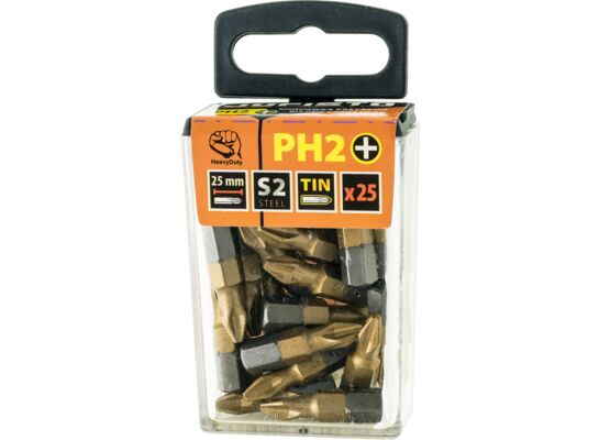 Końcówka krzyżowa tytanowana PH2 x 25 mm zestaw 25 szt. Jufisto