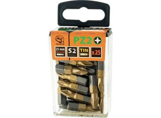 Końcówka krzyżowa tytanowana PZ2 x 25 mm zestaw 25 szt. Jufisto