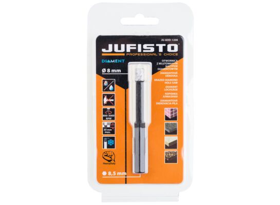 Otwornica z nasypem diamentowym 8 mm diament lutowany Jufisto