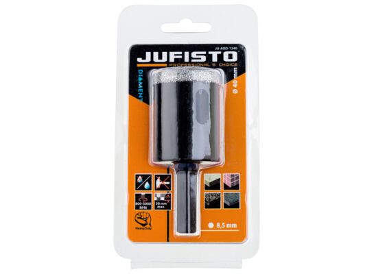 Otwornica z nasypem diamentowym 40 mm diament lutowany Jufisto