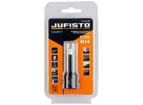 Otwornica z nasypem diamentowym 8 mm M14 diament lutowany Jufisto
