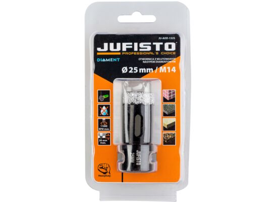 Otwornica z nasypem diamentowym 25 mm M14 diament lutowany Jufisto