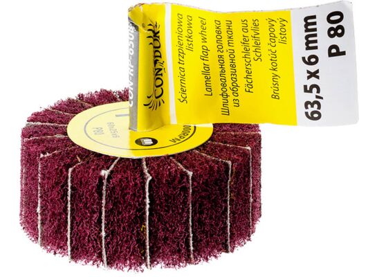 Ściernica trzpieniowa listkowa 63,5 x 6 mm P80 Drel