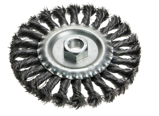 Szczotka tarczowa z gwintem splatana 125 mm x M14