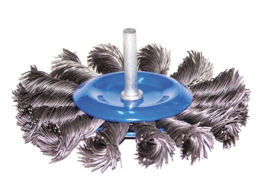 Szczotka tarczowa z trzpieniem splatana 80 mm x 6