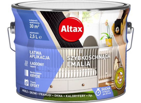 Emalia szybkoschnąca 2,5 l biały połysk Altax