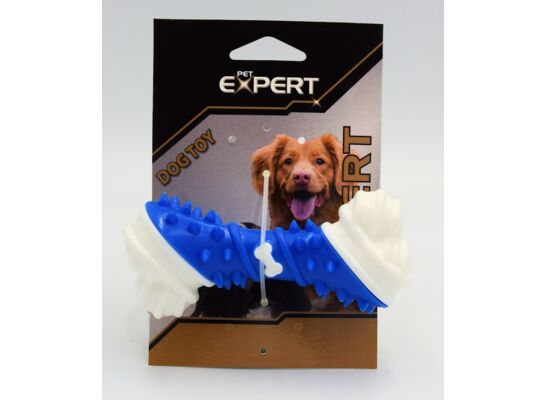 Zabawka z gumy kość z kolcami 2 kolory 12,5 cm