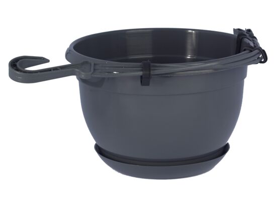 Doniczka MALTA wisząca 17 z zaczepem antracyt