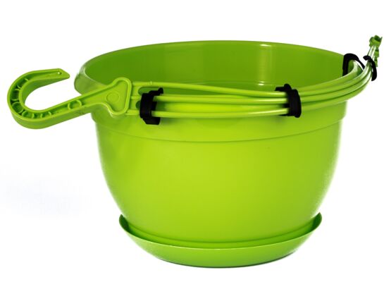 Doniczka MALTA wisząca 17 z zaczepem zielony jasny