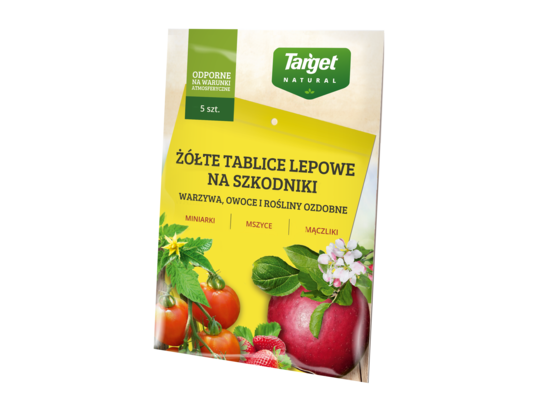 Żółte tablice lepowe warzywa, owoce, rośliny ozdobne 5 sztuk Target