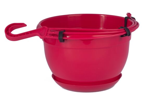 Doniczka ALTA wisząca 21 cm z zaczepem wiśnia