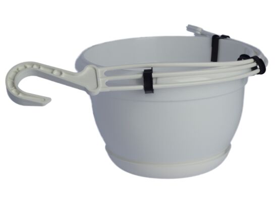 Doniczka MALTA wisząca 24 z zaczepem biały