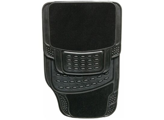 Dywaniki welurowo-gumowe lux czarne (przód + tył) 4CAR