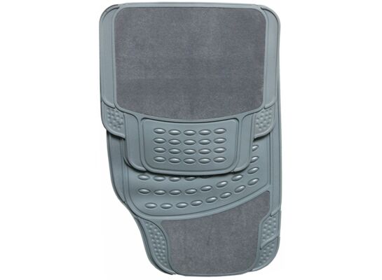 Dywaniki welurowo-gumowe lux szare (przód + tył) 4CAR