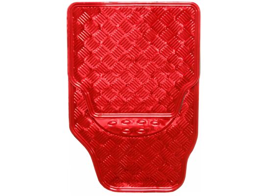 Dywaniki alu czerwone (przód + tył) 4CAR