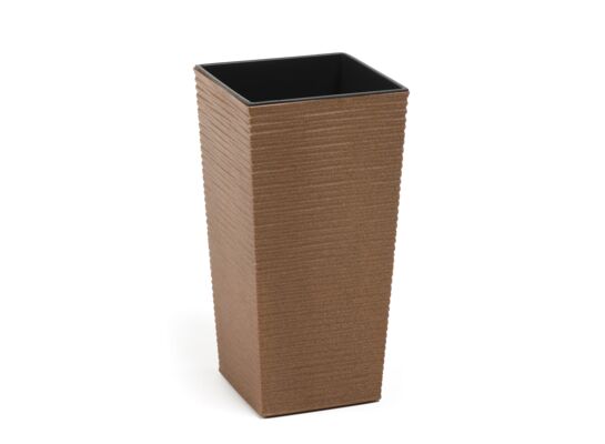 Doniczka FINEZJA ECO 19 x 19 dłuto naturalne drewno Lamela