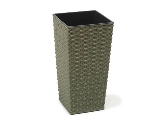 Doniczka FINEZJA ECO 19 x 19 rattan zielony leśny Lamela