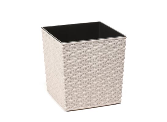 Doniczka JUKA ECO 25 x 25 rattan biały Lamela