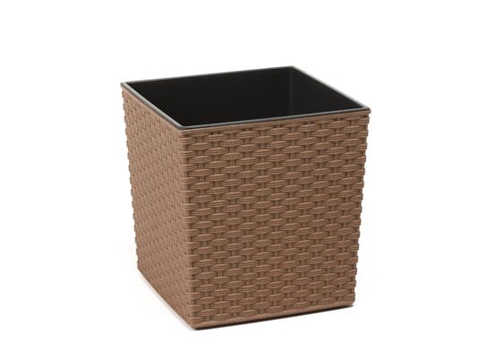 Doniczka JUKA ECO 25 x 25 rattan naturalne drewno Lamela