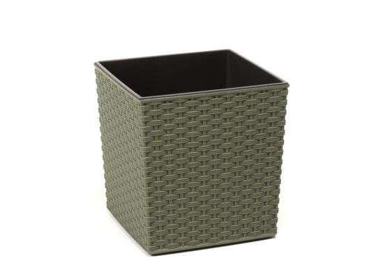 Doniczka JUKA ECO 25 x 25 rattan zielony leśny Lamela