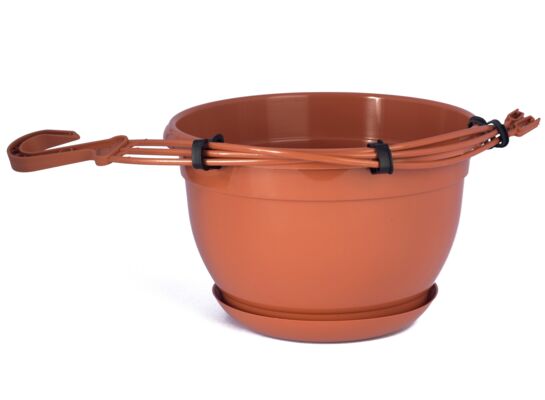 Doniczka MALTA wisząca 27 z zaczepem terrakota