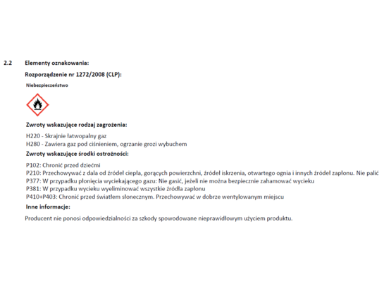 Nabój do kuchenki gazowej 400 ml