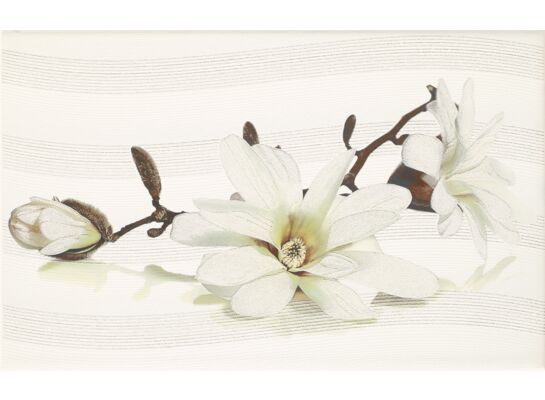 Dekor LIRA white flower 25 x 40