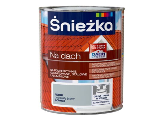 Farba na dach popielaty jasny ND06 0,75 l Śnieżka