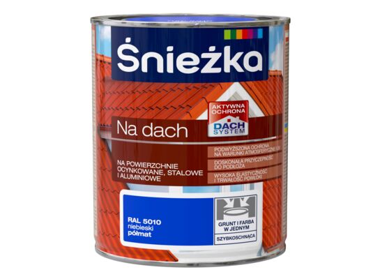 Farba na dach niebieski RAL5010 0,75 l Śnieżka