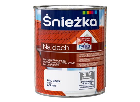 Farba na dach biały RAL9003 0,75 l Śnieżka