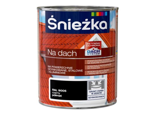 Farba na dach czarny RAL9005 0,75 l Śnieżka
