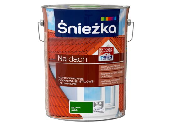 Farba na dach zielony RAL6002 5 l Śnieżka